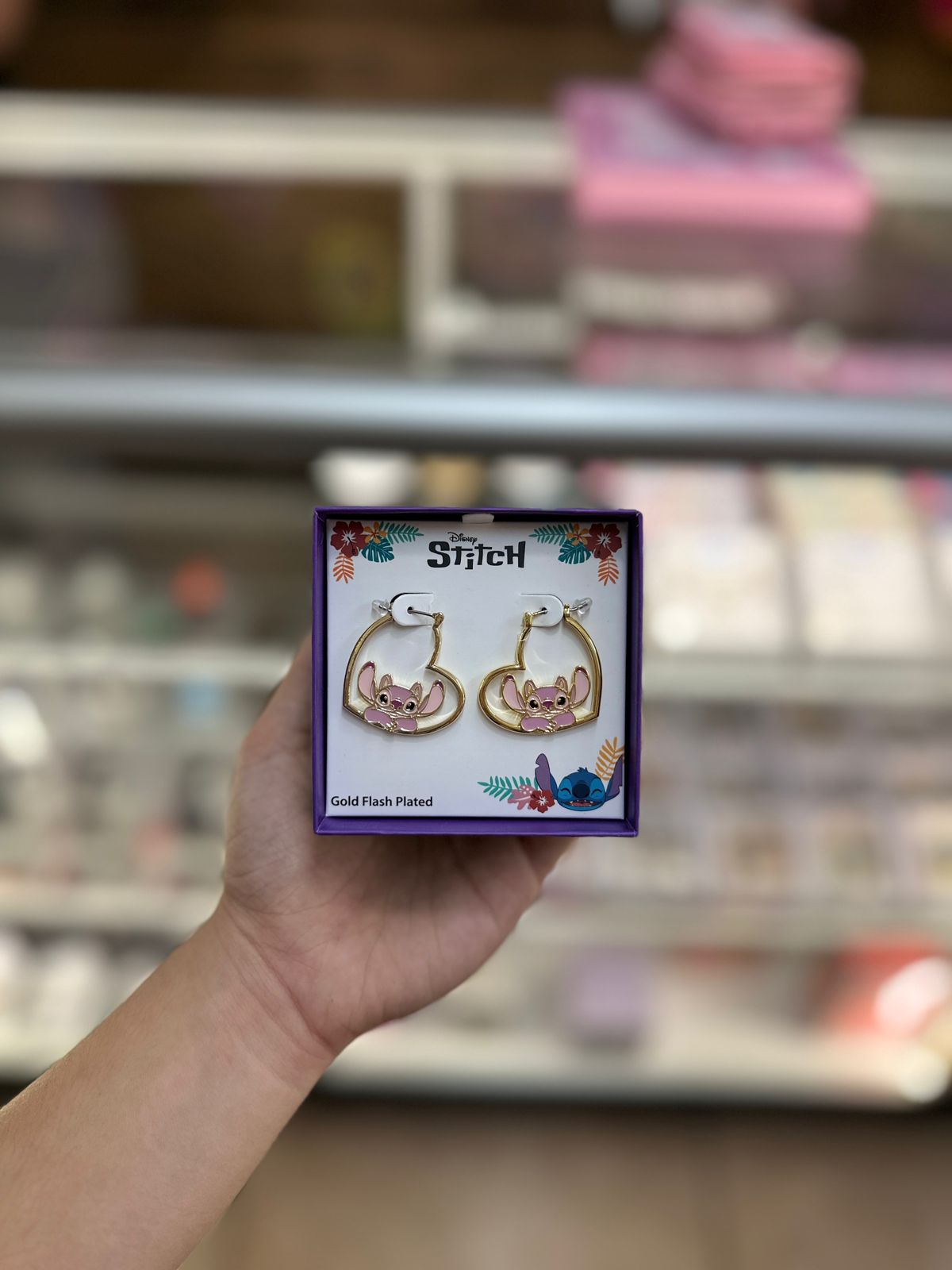 Aretes Stitch rosada